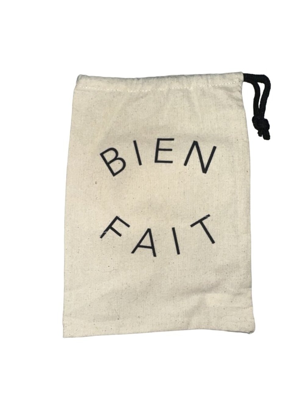 Canvas Gift Bag "Bien Fait" Well Done French Drawstring Pouch Storage